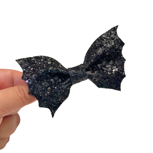 Black Glitz Bat Bow