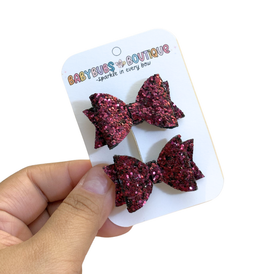 Maroon Glitter Mini Piggy Set