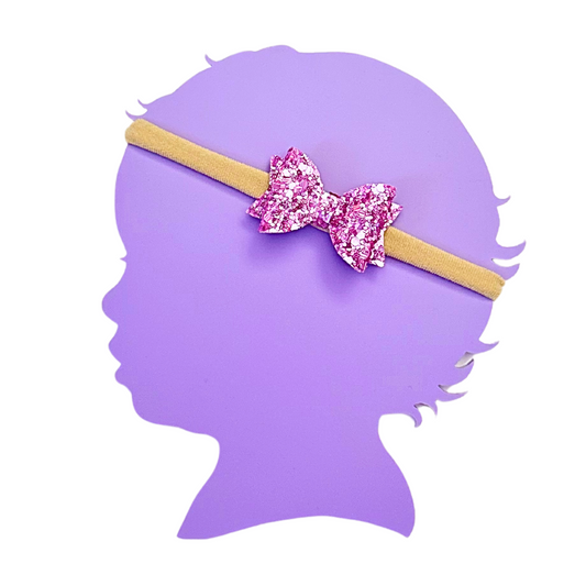 Lavender Glitter Mini Bow Nylon