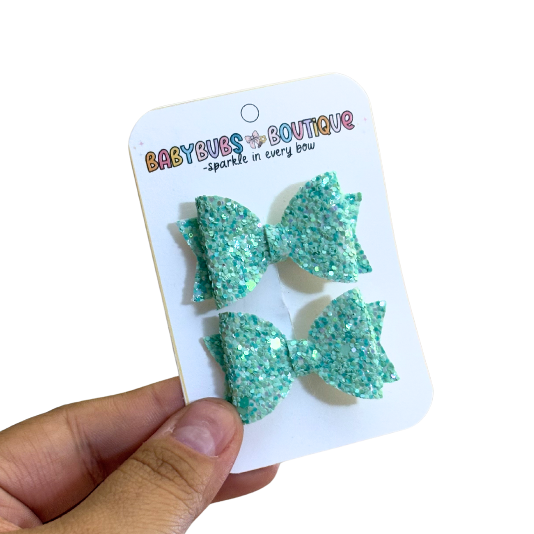 Mint Glitter Mini Piggy Set