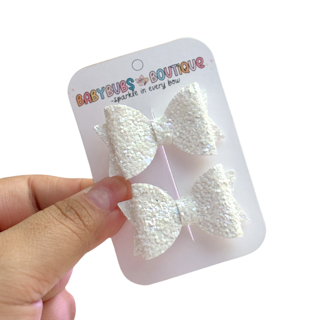 White Glitter Mini Piggy Set