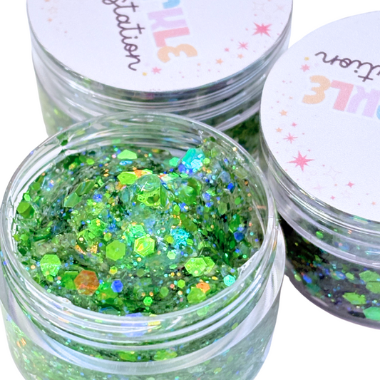 Green- Glitter Hair Gel