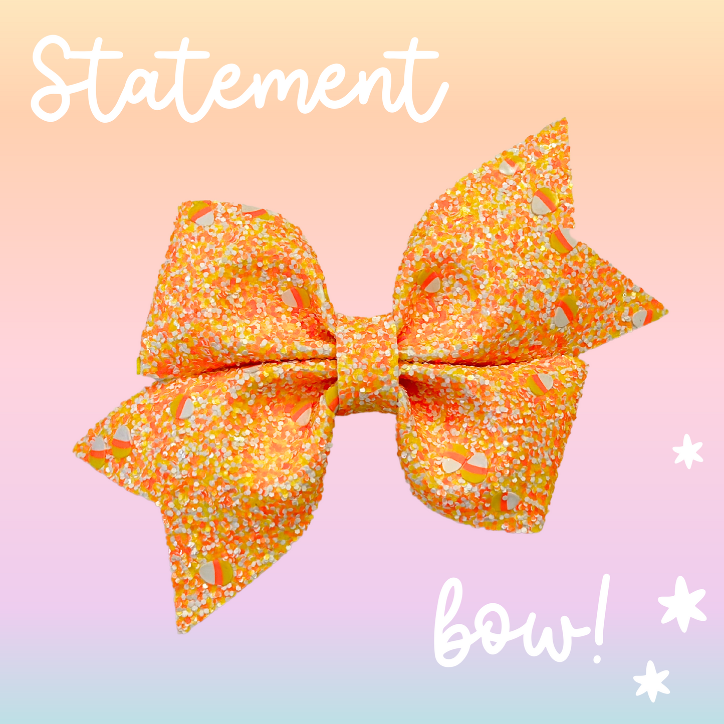 Candy Corn Glitter 5" Bow