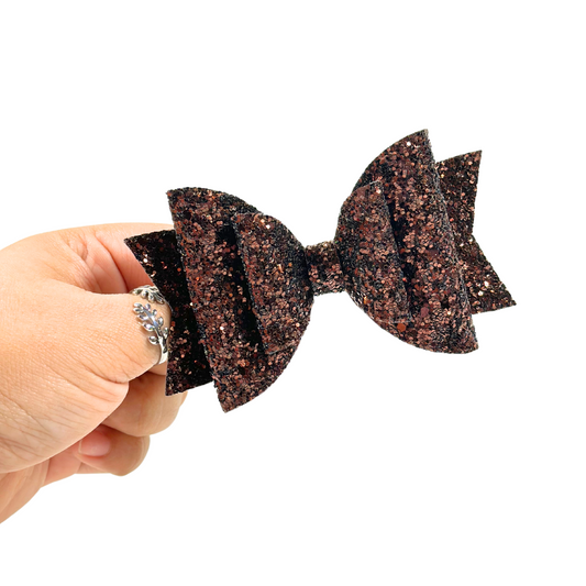 Brown Glitter XL Bow