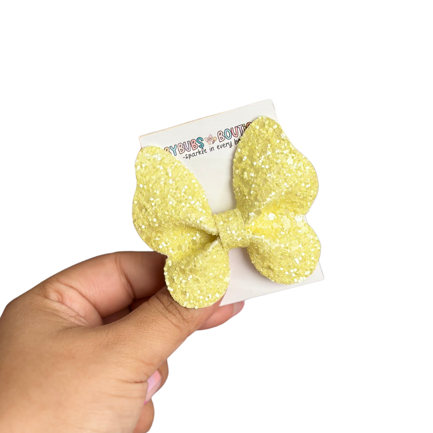 Yellow Glitter Butterfly Clip