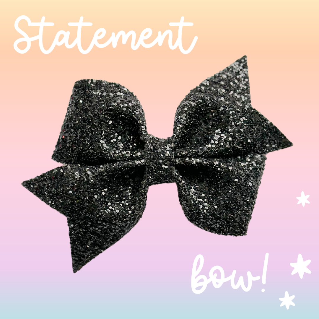 Black Glitter 5" Bow